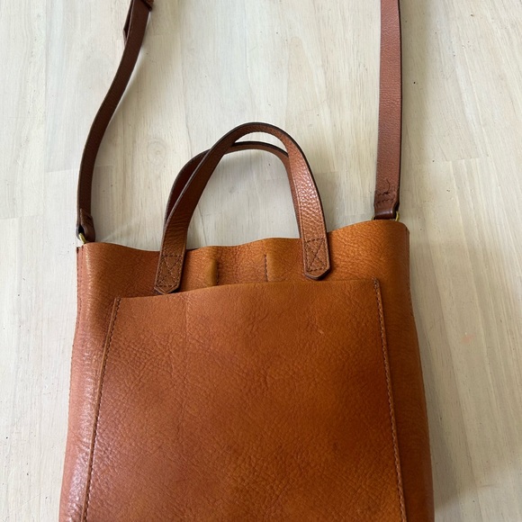 Madewell 100% Leather Purse Crossbody Hand Bag Small Hand Held Inside Zip Pocket - Picture 2 of 6